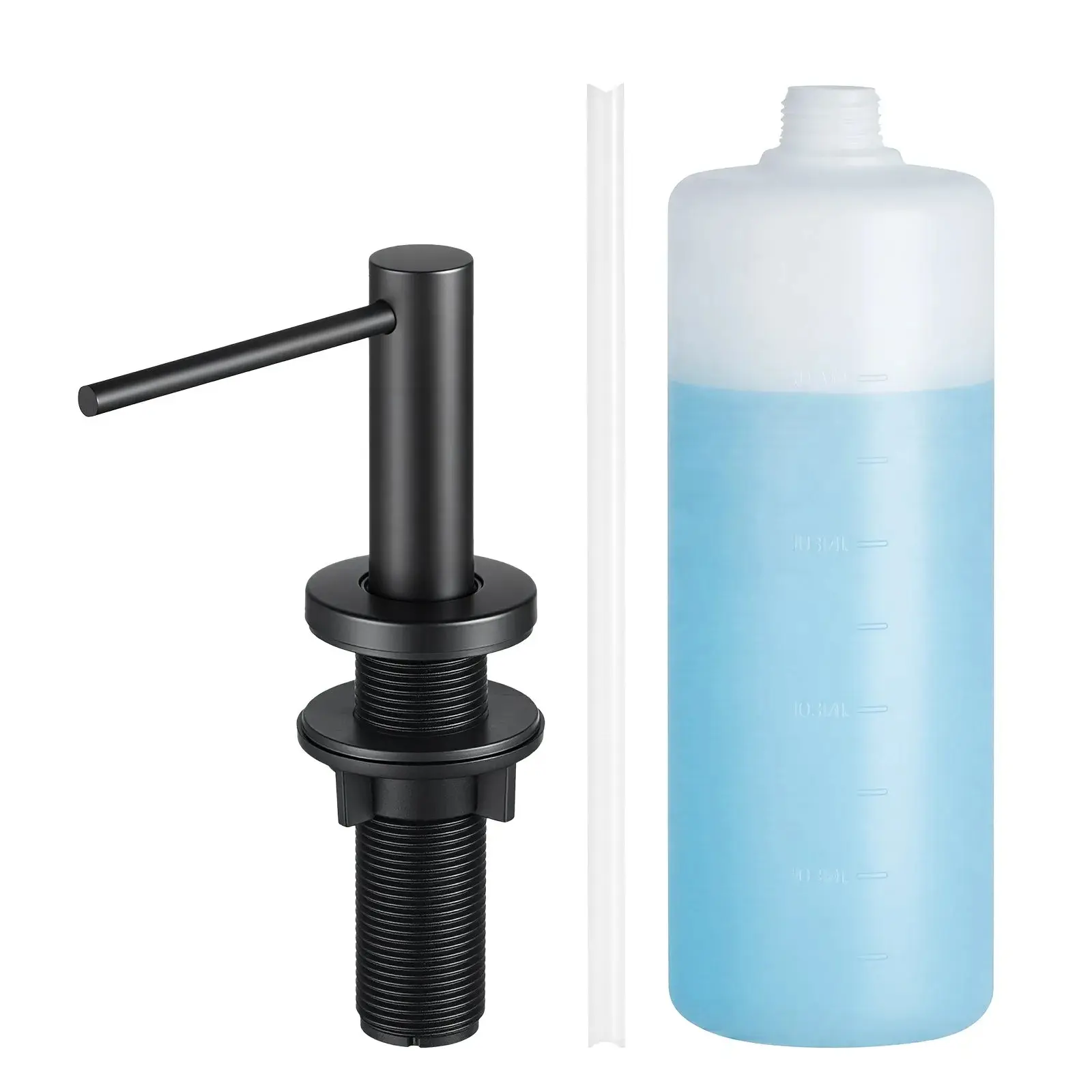 【Summerfinds】VEVOR Soap Dispenser for Kitchen Sink,  Stainless Steel Built in Sink Soap Dispenser with 17OZ Refillable Bottle, Countertop Dish Soap-Dispenser with 360° Rotation Pump Head, for Kitchen Bathroom