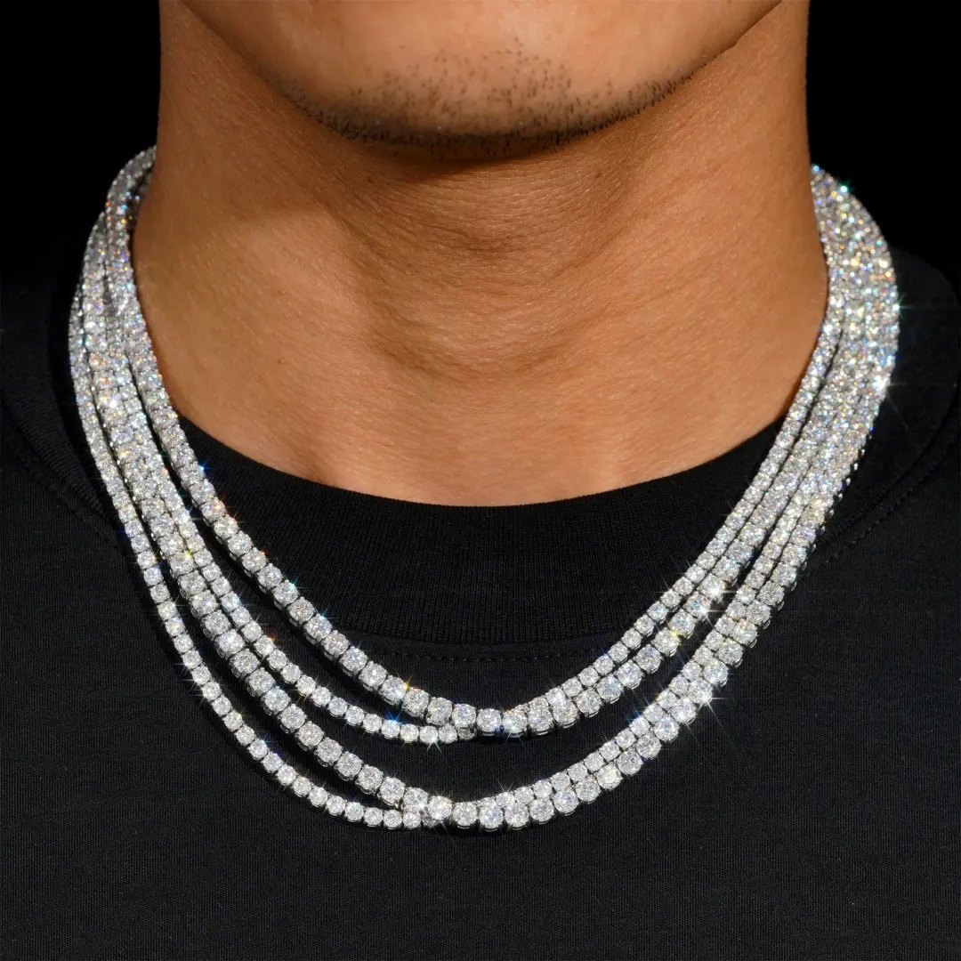 Rhinestone 4/5mm zircon tennis necklace personalized collarbone hip-hop necklace jewelry, daily wear, gifts for boyfriend and girlfriend, Christmas gifts