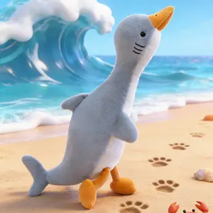 90cm Giant Funny Hybrid Dolphin-Duck Soft Plush Toy, Unisex Stuffed Animal Meme Doll, Creative Kids' Pillow, Birthday Gift