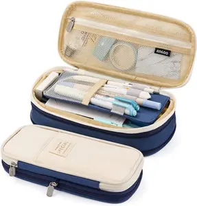 Big Capacity Pencil Pen Case Office College School Large Storage High Capacity Bag Pouch Holder Box Organizer Blue