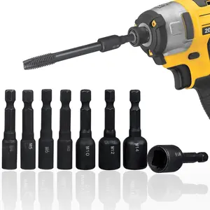 8Pcs M4-M16 Screw Tap Socket Set 1/4 Inch Hex Shank Quick Change Machine Tap Holder Thread Taps Adapter for Impact Driver