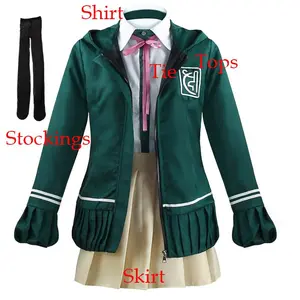 Nanami ChiaKi Cosplay Costume Danganronpa 2 School Uniform Skirt Dangan Ronpa Backpack Wig Girls Sailor Suit Party Dress