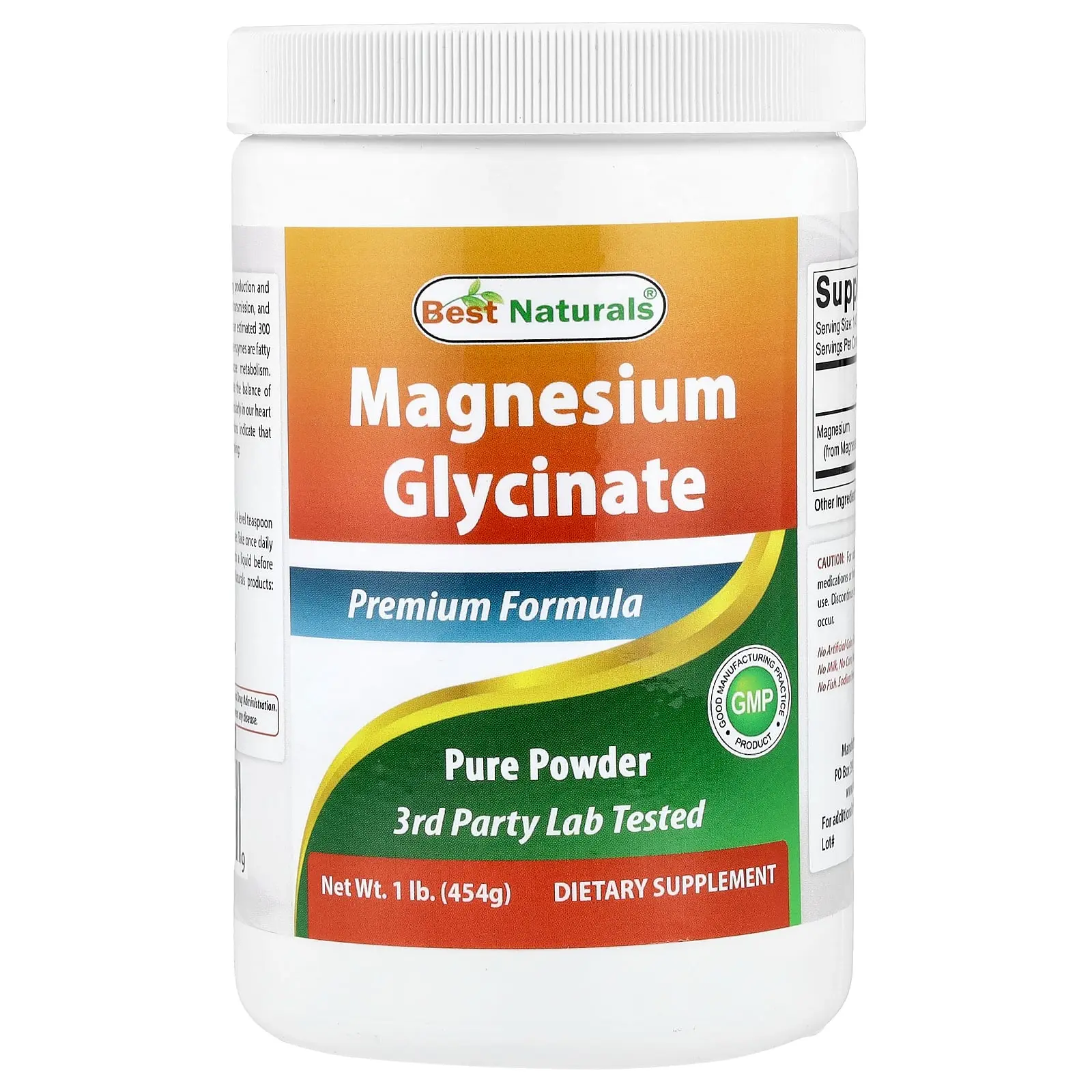 Best Naturals Magnesium Glycinate Powder, 1 lb (454 g)