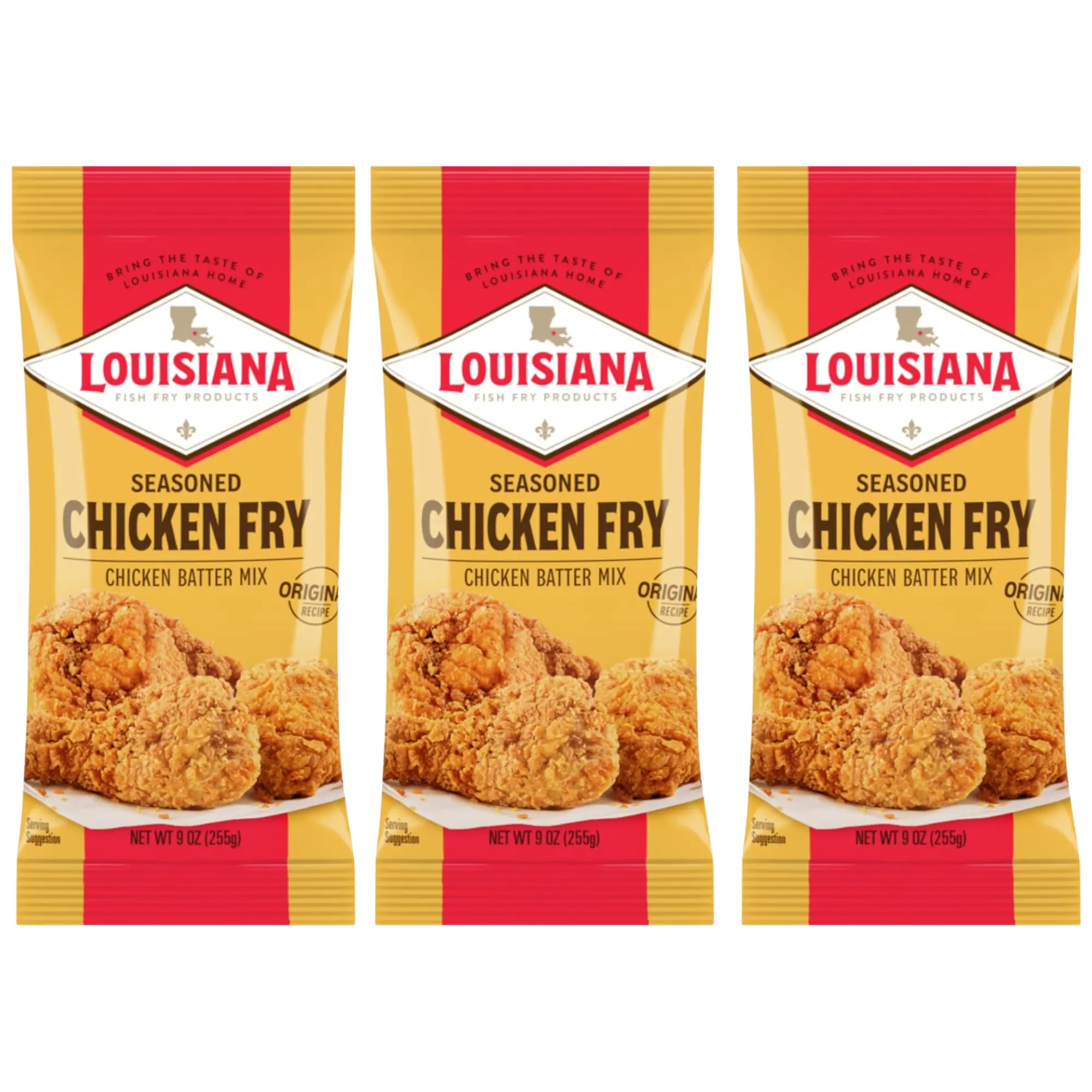 Louisiana Fish Fry Products Seasoned Chicken Fry Batter Mix 9 oz. - Pack of 3