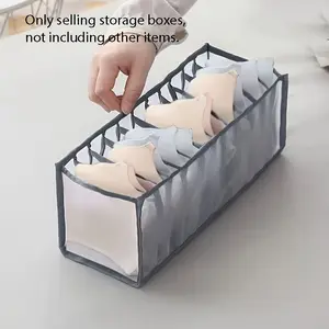 11-Compartment Transparent Mesh Storage Box, Hand Washable Drawer Organizer, Clothes Sorting Container, Home Use, No Handle Included