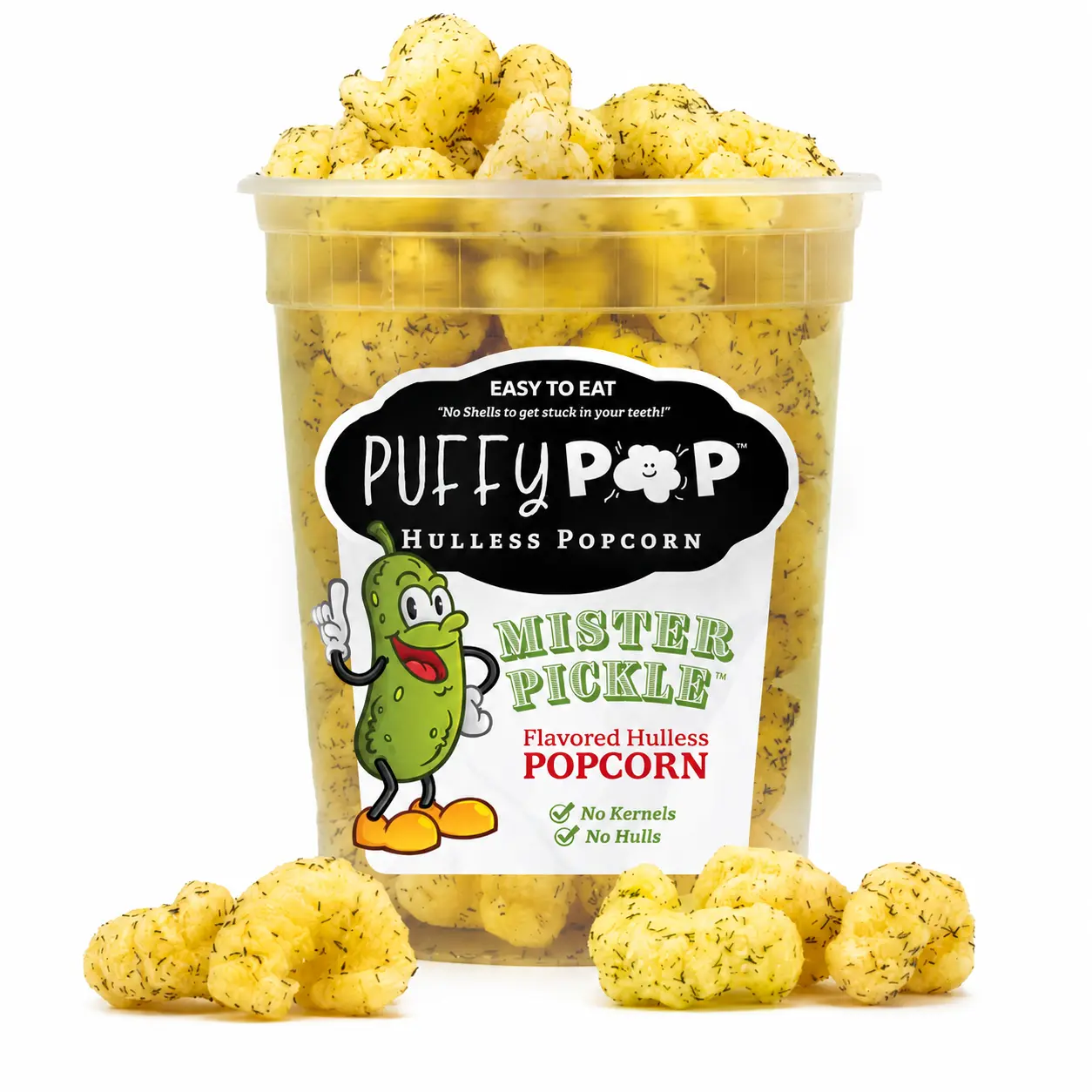 Mister Pickle (GF) Puffy Pop Popcorn Puffs - No Kernels, No Hulls - Easy to Eat Snack Mister Pickle (GF) Puffy Pop Popcorn Puffs - No Kernels, No Hulls - Easy to Eat Snack
