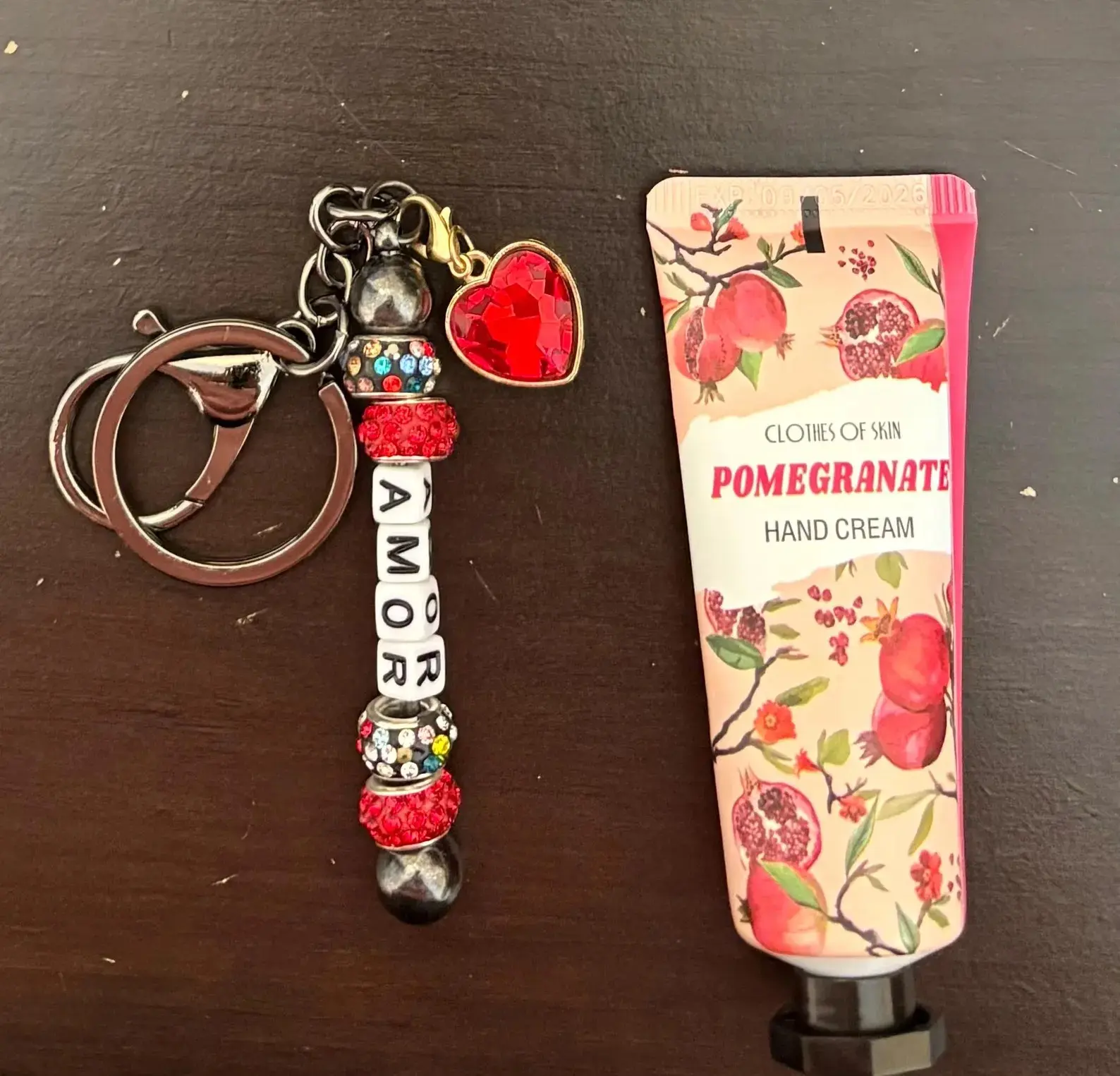Word Charm Keychain + Lotion Gift Set | Inspirational Gift | Cute Self Care Gift