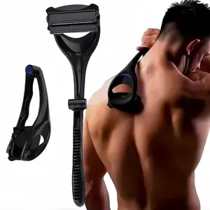 Men's Back Hair Shaver with Safe Blade Technology and Ergonomic Handle, Wet and Dry Use with Extra Blades Included