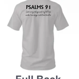 Jesus Christ Revelation T-Shirt with Psalms 91 Design God is My Refuge and My Fortress Under His Wings I Will Find Shelter