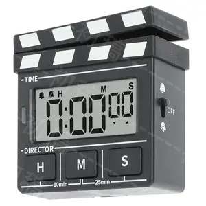 Movie Board Timer, Modern Style Large Magnetic LED Display Digital Kitchen Timer, Auto Memory, Auto Shut-Off, Cute Desk Timer for Teacher, Classroom, Toothbrush, Exercise, Bathroom, Cooking Utensils