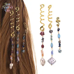 Snake-Shaped Hair Coil Clips with Crystal Pendants, Bohemian Ethnic Dreadlock Accessories, Stylish Braided Hair Jewelry