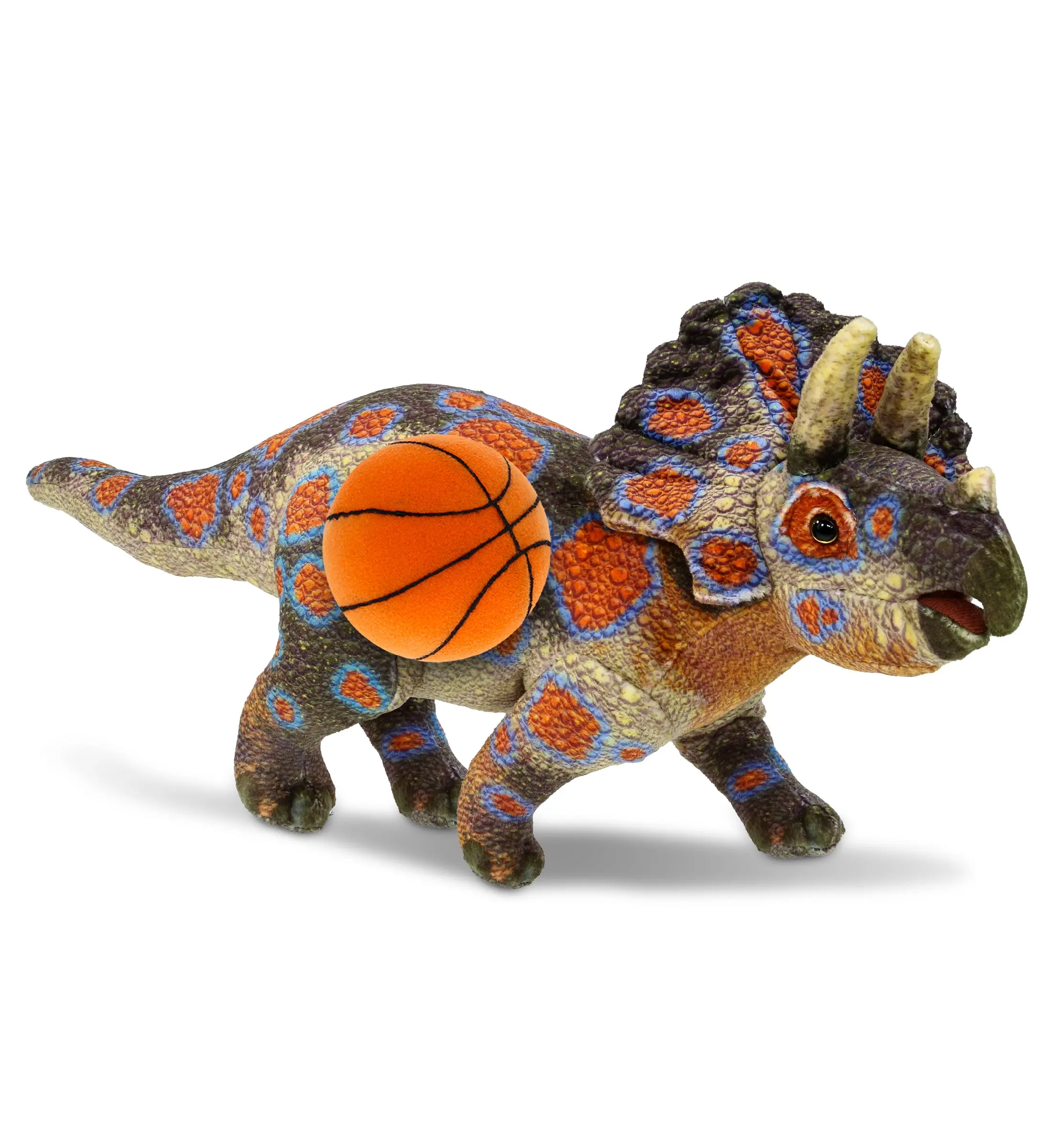 WILD COLLECTION PLUSH - TRICERATOPS DINOSAUR 17" WITH BASKETBALL PLUSH