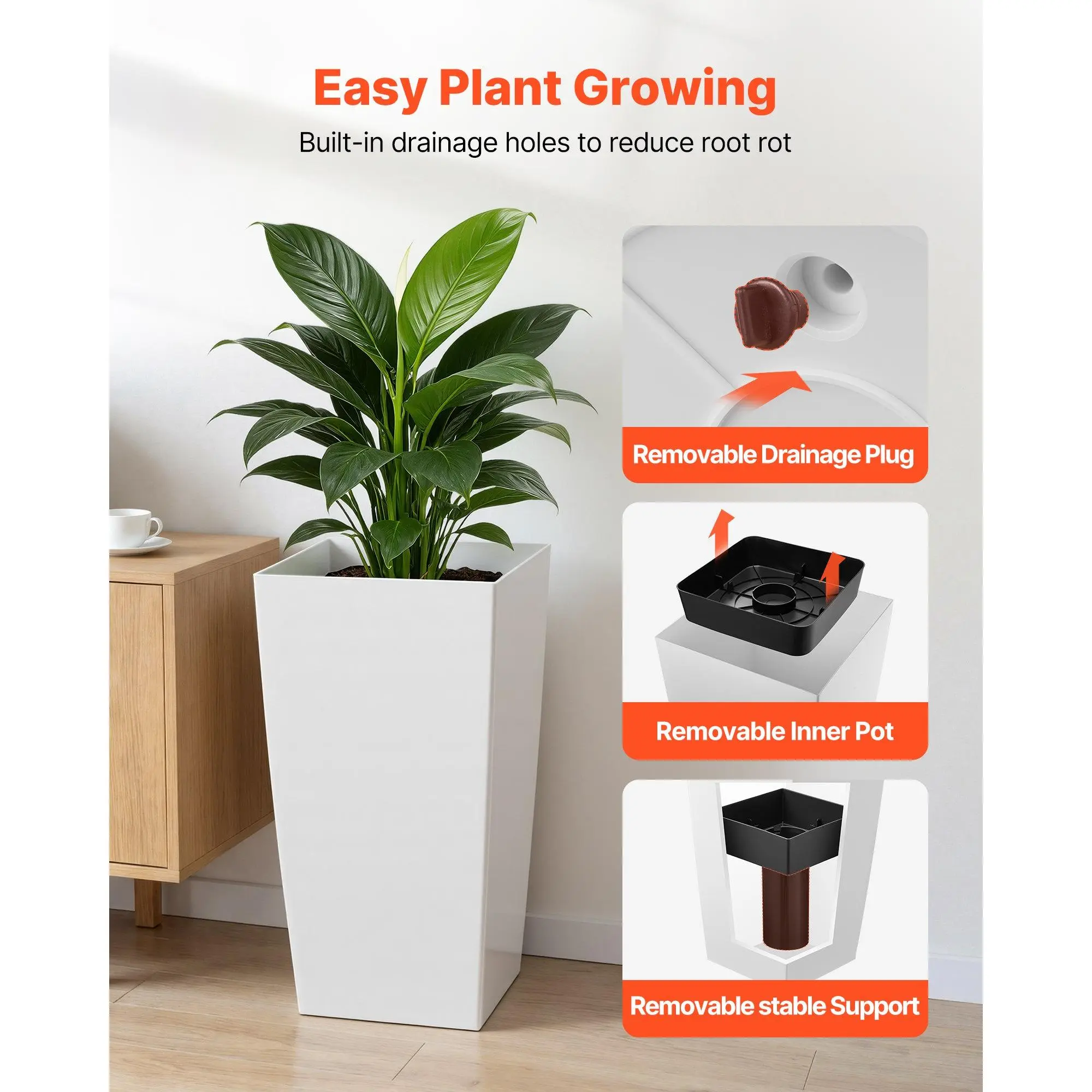 standing indoor planter Japandi Corner Plant Stand | Home Decor