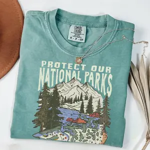 Comfort Colors Vintage 90s National Parks Trendy Unisex T-shirt, Granola Girl Shirt Respect The Local Wildlife Tshirt Hiking Camping Clothes Gift