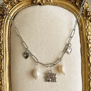 Stainless Steel New York City Necklace