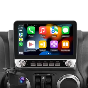 10.1" Android 13 Car Stereo for Jeep Wrangler 2007-2018 touch screen has Android Auto Wireless Carplay, Bluetooth WIFI supports GPS Navigation