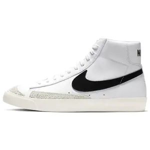 Nike Blazer Mid '77 Vintage 'White Black' Men's Classic Retro Sneaker with White Leather Upper & Black Accents All Seasons