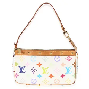 White Monogram Multicolore Canvas Pochette Accessoires