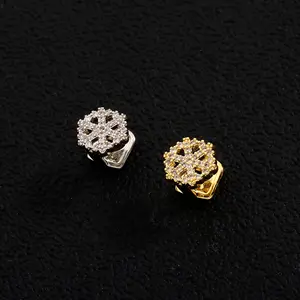 4 pcs Zirconia Snowflake Three-Dimensional Braces for Women |   Hip-Hop Fashion Teeth Decoration, Synthetic Cubic Zirconia, Copper Material, Ideal for Music Festivals and Parties