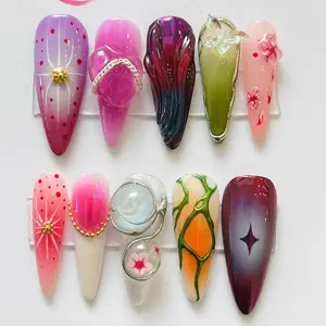 Summer Vibe Press On Nails 3D Glam Floral Fairy Tale Flower Dreamy