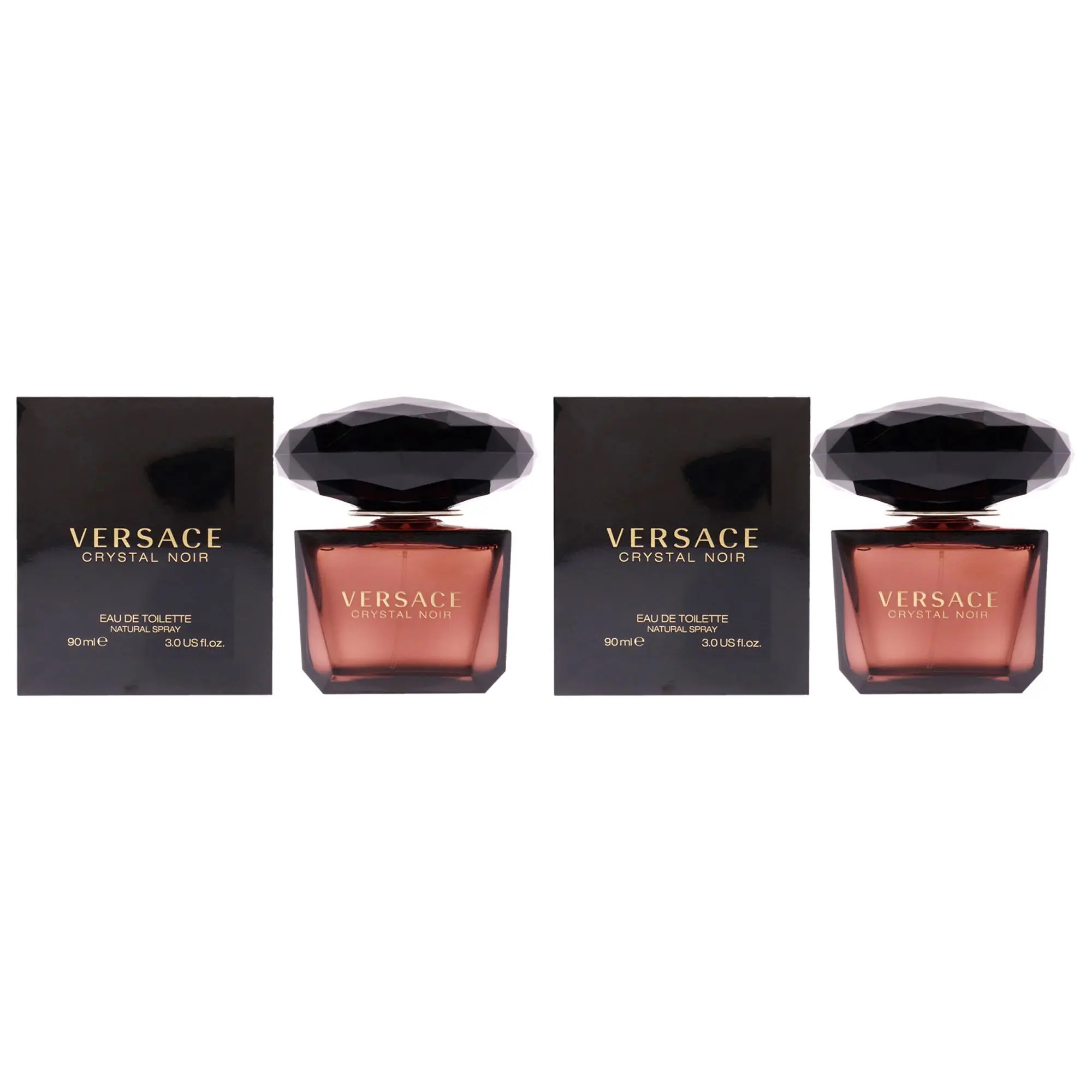 VERSACE Crystal Noir for Women, Long-Lasting Eau de Toilette for Daily Wear, 3oz Fragrance Spray, 2-Pack