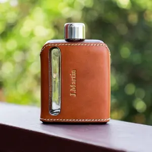 Personalized Leather Hip Flask