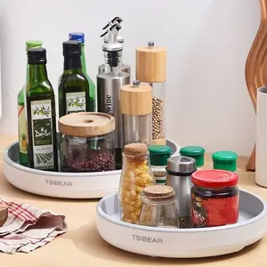 360 Degree Rotatable Spice Rack, Round Spice Storage Rack, Multifunctional Storage Organizer for Kitchen, Home Organizer for Kitchen