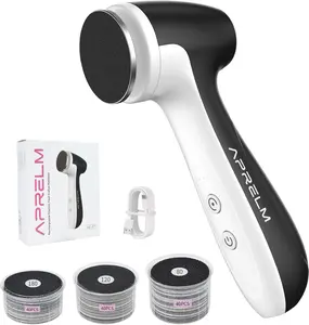 APRELM -E7 Rechargeable Electric    with 3 Sizes 120Pcs Sandpaper Discs Professional 1000RPM 3 Speed Control Electric  File E7 Black hallux pinch callus