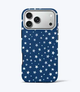 Navy Blue Star Phone Case , Celestial Night Sky  For IPhone 17 16 15 14 13 12 11 X & Samsung S25 S24 S23 S22