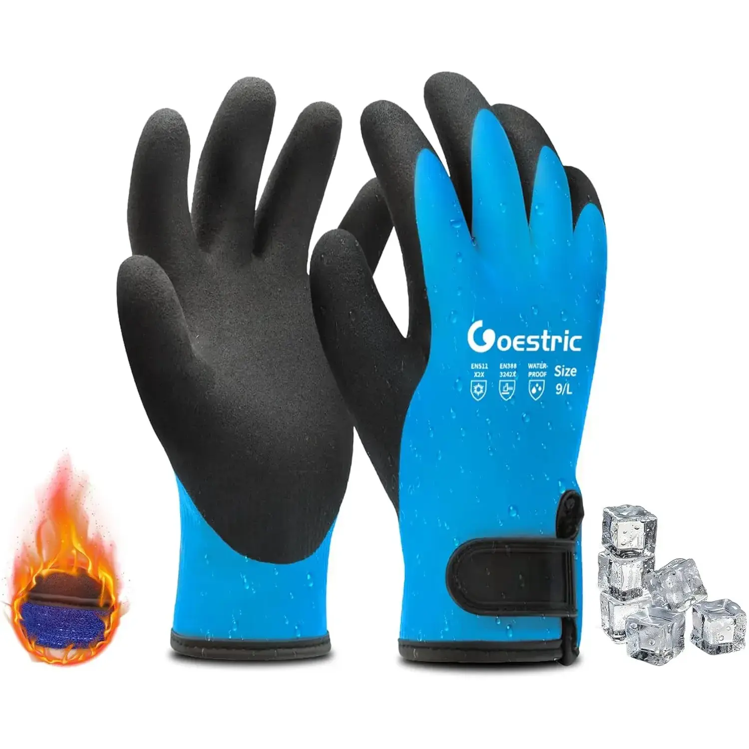 100% Waterproof Winter Work Gloves for Men Women, Freezer Gloves with Grip for Shoveling Snow