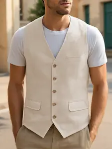 Men's Slim Fit Suit Vest,Wool Blend Business Waistcoat,Groom Wedding Outfit for Various OccasionsRetro Fashion Edition