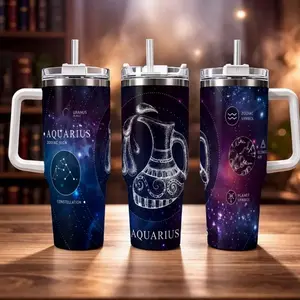 Aquarius 40oz Tumbler Water Bearer Horoscope Cup Unique Birthday Gift