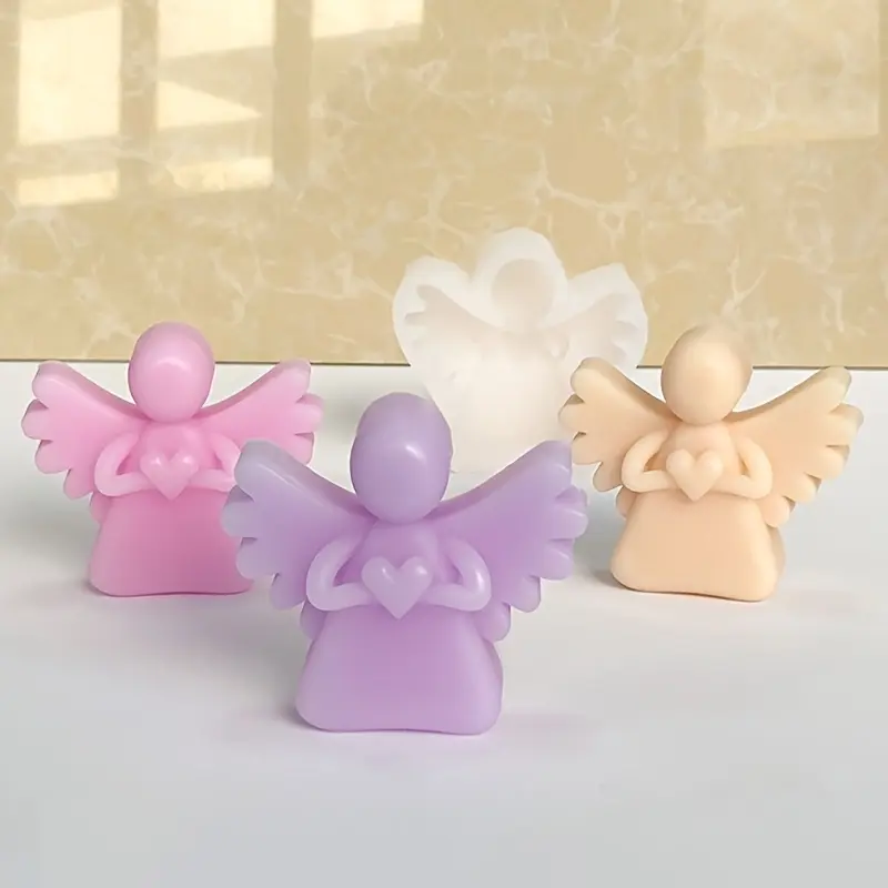 Double-Winged Angel Silicone Mold, DIY Scented Candle Molds, Easy Demold and Clean, Perfect for Holidays, Resin Casting Mold
