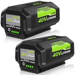 Double Your Runtime: 2-Pack 8000mAh Ryobi 40V Batteries | Compatible with 40V Lawn Mowers, Chainsaws & Leaf Blowers | Seamless Power Alternation