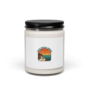 Coastal Sunset Retro Graphic Candle, 9oz | 70s Sun-bleached Palm Vibes