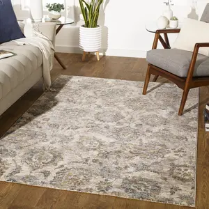 Livabliss MBE2316-710103 Traditional Machine Woven Medium Pile Area Rug, 7'10" x 10'3", Teal, Aqua & Mustard