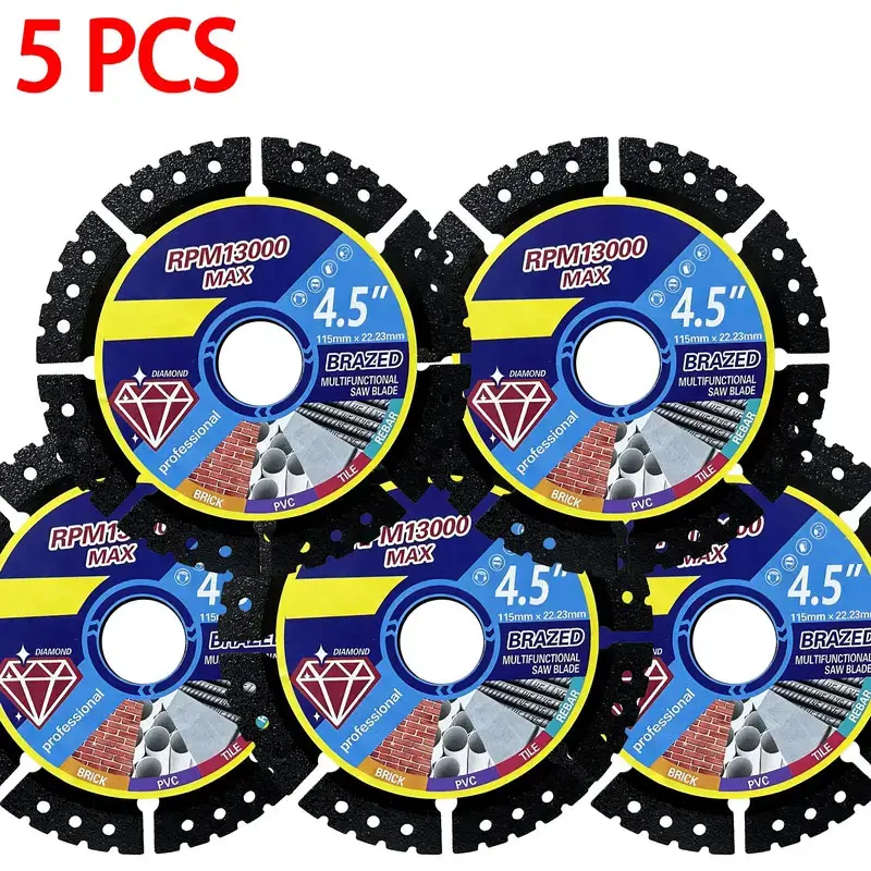 4.5 inch diamond tile cutting blade, 3/6/9 pieces, ultra-thin dry design, suitable for supporting role grinder, can cut ceramics, marble, granite, solid and durable, widely used with all kinds of masonry, construction power tools.