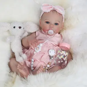[WOOROY] Reborn Baby Doll Clearance - Birthday & Christmas Gift, 18 In Newborn Realistic Baby Doll with Soft Cloth Body, Hand-painted Hair, Gift Set for Kids Age 3+
