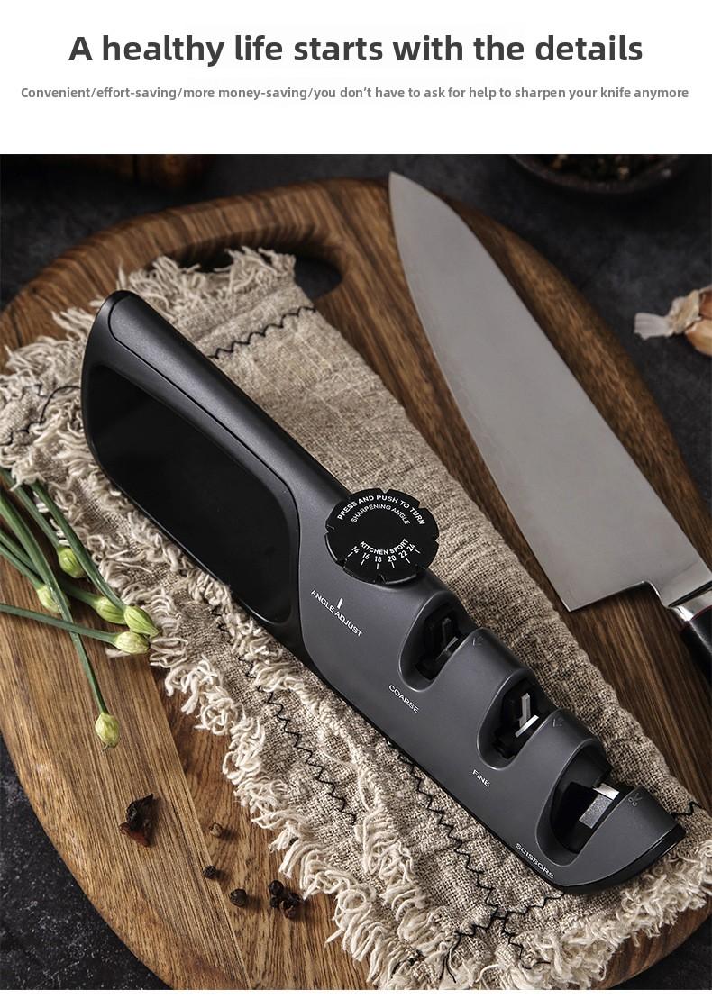 Adjustable Kitchen Knife Sharpener, Manual Tungsten Steel Sharpener, Fast Household Knife Sharpening Tool