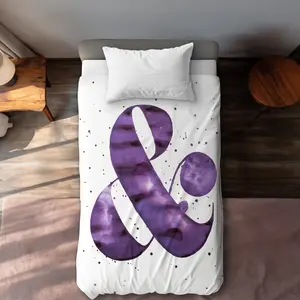 360 Stand Purple Ampersand Graphic Duvet Cover Set - Twin Extra-Long, Microfiber Face, Machine-Washable, Premium Textile Bedding, Color-Accented Extra-Long Microfiber Graphic Duvet Covers for Soft Furnishings, Color-Accented Duvet Covers