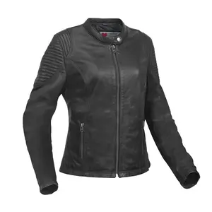 LVAD GEAR Women's Real Leather Heartmate Jacket - Black, Long Sleeve Tops, Satin Accents, Elegance-Focused Outerwear Accessory