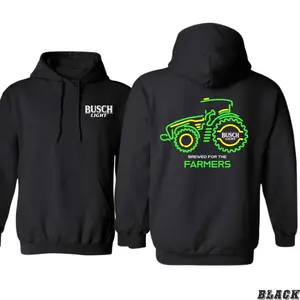 Busch Light Tractor Design - Everyday Wear Hoodie - Brewed for the Farmers Menswear Sweaters
