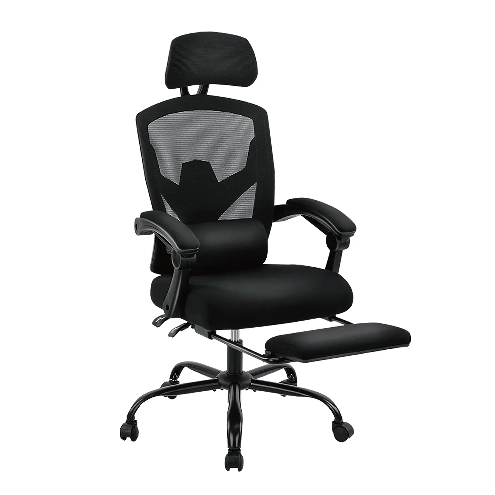 Height Adjustable High Back Ergonomic Office Chair with Lumbar Pillow & Retractable Footrest, Padded Armrests and Adjustable Headrest Height Adjustable High Back Ergonomic Office Chair with Lumbar Pillow & Retractable Footrest, Padded Armrests and Adjustable Headrest