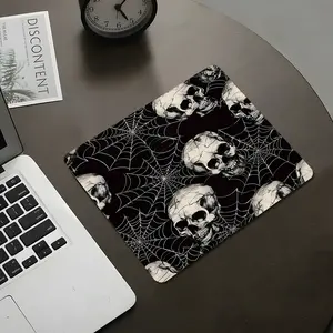 Gothic Skull Design Square Gaming Mouse Pad, Beautiful desktop decoration protective pad, rubber anti-slip lockedge work pad, Non slip pad, washable small size, suitable for laptops, desktop computers, games, work, home, children, Halloween