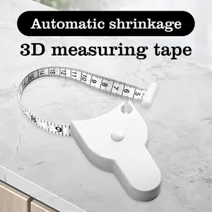 Auto-Retractable Body Measuring Tape, 60 Inch 3D Measuring Tape Fitness Body Measurements White Body Measuring Tape for Waist, Hip, Bust, Arms