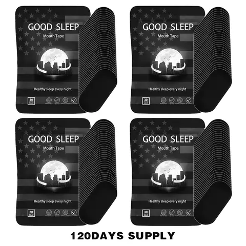 GOOD SLEEP Mouth Tape for Sleep - 30/60/120 Strips (1/2/4-Month Supply) - Soft Hypoallergenic, Strong Adhesion, Gentle, Ultra Breathable Anti-Snoring Sports Tape (Black, Pink) - Skin-Soft Healthcare Aid
