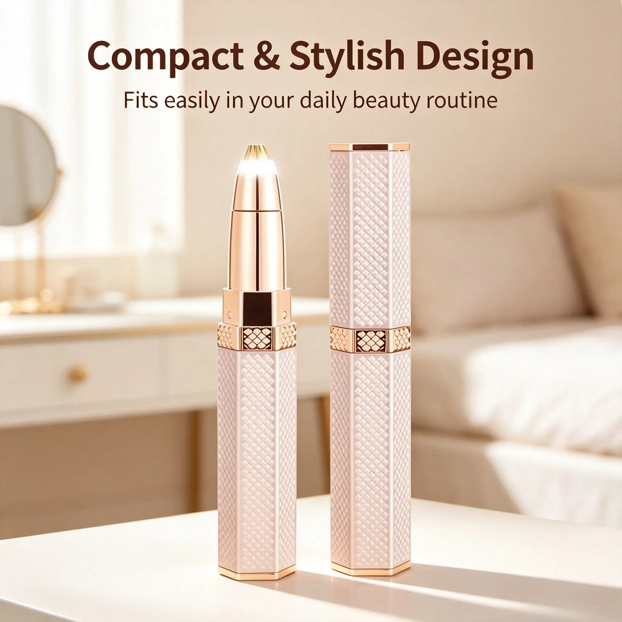 Multifunctional 4-in-1 Electric Hair Trimmer for Women, USB Rechargeable Gentle Precision Facial Body Groomer, Portable Eyebrow Bikini Nose Hair Removal Kit for Home Travel