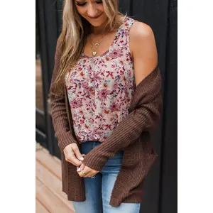 Seeing The Beauty Floral Tank Top- Mauve