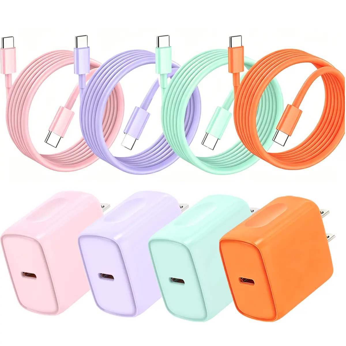 FJAONEM 20W Fast Speed Mobile Charger Set Pack with 10ft Long Data Cable, US Plug Wall Adapter - Phone Accessories for iPhone 17/16/15, iPad, Galaxy S25/22, Note 8/9/10/20 & More Phones/Tablets