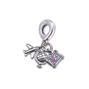Pandora Airplane Globe & Suitcase Dangle 799435C01